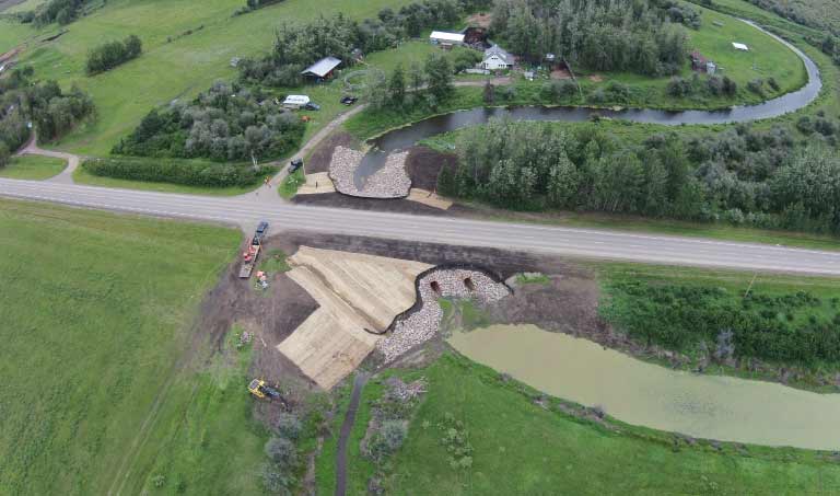 Northern Road Builders - Aerial View, Environmental Remediation - La Crete, Alberta