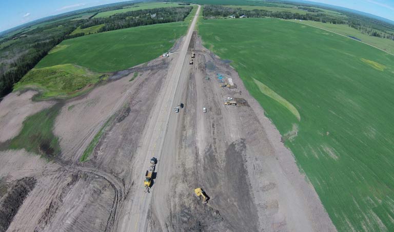 Northern Road Builders - Aerial View, Road Construction - La Crete, Alberta