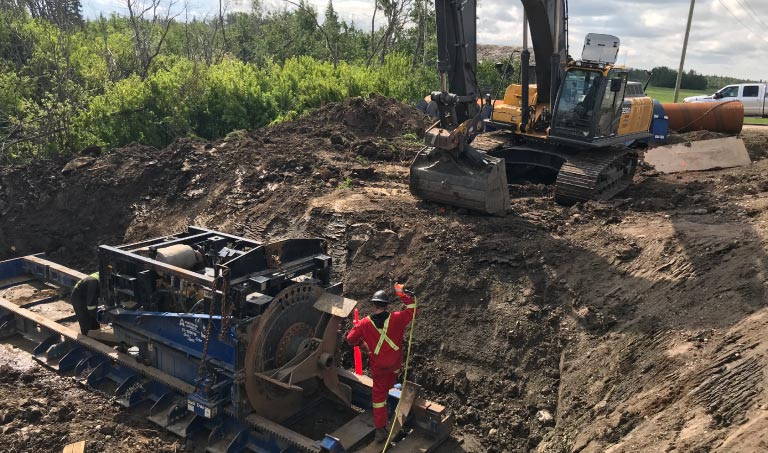 Northern Road Builders - Augering and Drilling in Progress - La Crete, Alberta